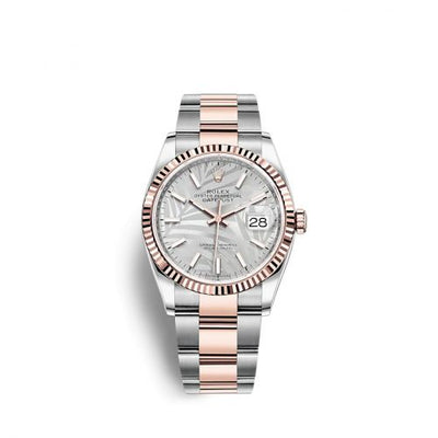 Remontoir à montres pour montre Rolex Datejust 36 Datejust 36 Stainless Steel / Everose / Fluted / Argent - Palm / Oyster
