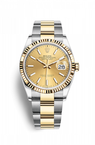 Remontoir à montres pour montre Rolex Datejust 36 Datejust 36 Stainless Steel / Yellow Or / Fluted / Champagne / Oyster