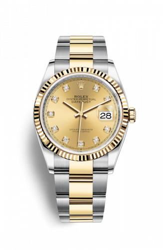 Remontoir à montres pour montre Rolex Datejust 36 Datejust 36 Stainless Steel / Yellow Or / Fluted / Champagne Diamond / Oyster