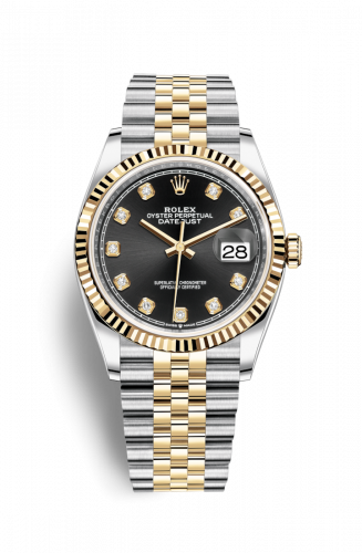 Remontoir à montres pour montre Rolex Datejust 36 Datejust 36 Stainless Steel / Yellow Or / Fluted / Noire Diamond / Jubilee