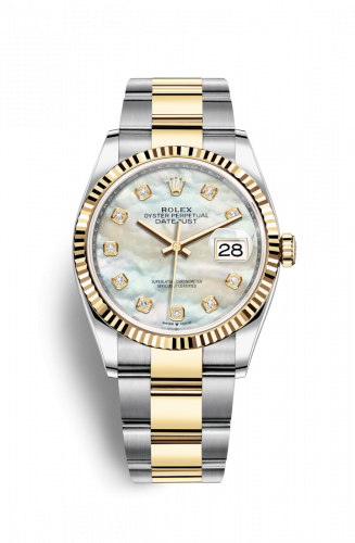 Remontoir à montres pour montre Rolex Datejust 36 Datejust 36 Stainless Steel / Yellow Or / Fluted / MOP Diamond / Oyster