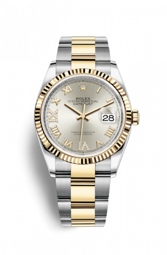 Remontoir à montres pour montre Rolex Datejust 36 Datejust 36 Stainless Steel / Yellow Or / Fluted / Argent Roman / Oyster