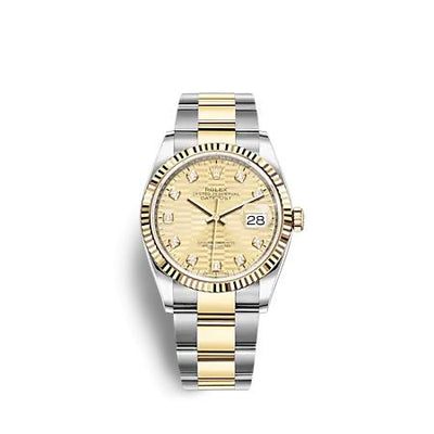 Remontoir à montres pour montre Rolex Datejust 36 Datejust 36 Stainless Steel - Yellow Or - Fluted / Champagne - Fluted - Diamond / Oyster