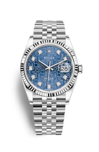 Remontoir à montres pour montre Rolex Datejust 36 Datejust 36 Stainless Steel / Fluted / Bleu Jubilee / Jubilee