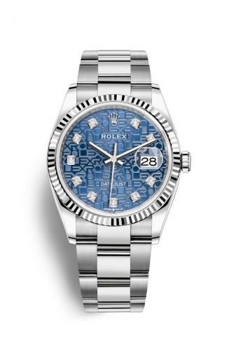 Remontoir à montres pour montre Rolex Datejust 36 Datejust 36 Stainless Steel / Fluted / Bleu Jubilee / Oyster