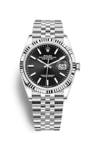 Remontoir à montres pour montre Rolex Datejust 36 Datejust 36 Stainless Steel / Fluted / Noire / Jubilee