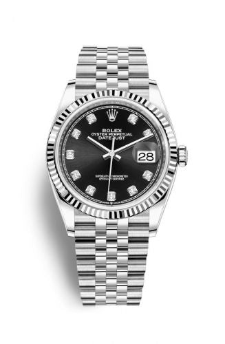 Remontoir à montres pour montre Rolex Datejust 36 Datejust 36 Stainless Steel / Fluted / Noire-Diamond / Jubilee