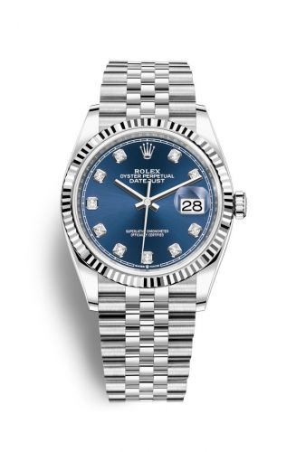 Remontoir à montres pour montre Rolex Datejust 36 Datejust 36 Stainless Steel / Fluted / Bleu-Diamond / Jubilee