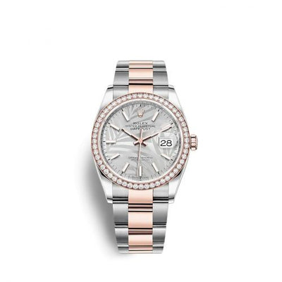 Remontoir à montres pour montre Rolex Datejust 36 Datejust 36 Stainless Steel / Everose / Diamond / Argent - Palm / Oyster