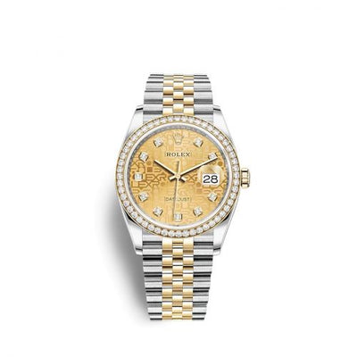 Remontoir à montres pour montre Rolex Datejust 36 Datejust 36 Stainless Steel / Yellow Or / Diamond / Champagne - Computer / Jubilee