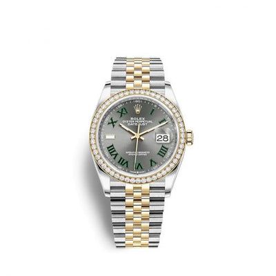 Remontoir à montres pour montre Rolex Datejust 36 Datejust 36 Stainless Steel / Yellow Or / Diamond / Slate - Roman / Jubilee