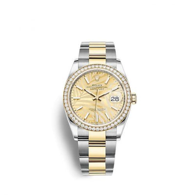Remontoir à montres pour montre Rolex Datejust 36 Datejust 36 Stainless Steel / Yellow Or / Diamond / Champagne - Palm / Oyster