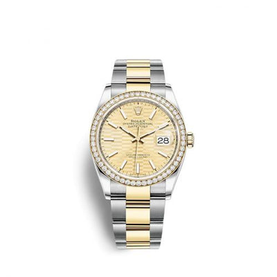 Remontoir à montres pour montre Rolex Datejust 36 Datejust 36 Stainless Steel / Yellow Or / Diamond / Champagne - Fluted / Oyser