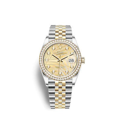 Remontoir à montres pour montre Rolex Datejust 36 Datejust 36 Stainless Steel - Yellow Or - Diamond / Champagne - Palm - Diamond / Jubilee