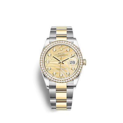 Remontoir à montres pour montre Rolex Datejust 36 Datejust 36 Stainless Steel - Yellow Or - Diamond / Champagne - Palm - Diamond / Oyster