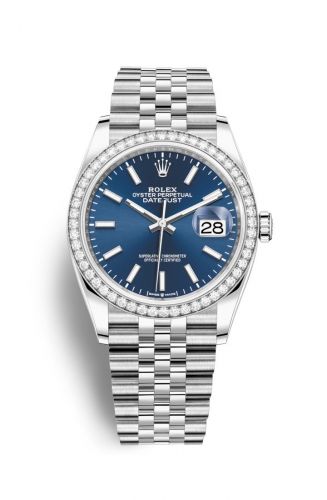 Remontoir à montres pour montre Rolex Datejust 36 Datejust 36 Stainless Steel / Diamond / Bleu / Jubilee