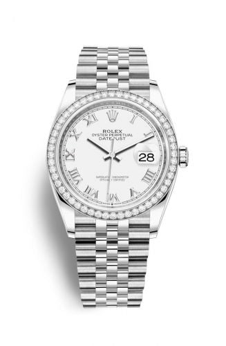Remontoir à montres pour montre Rolex Datejust 36 Datejust 36 Stainless Steel / Diamond / Blanc Roman / Jubilee