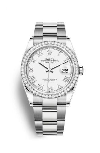 Remontoir à montres pour montre Rolex Datejust 36 Datejust 36 Stainless Steel / Diamond / Blanc Roman / Oyster