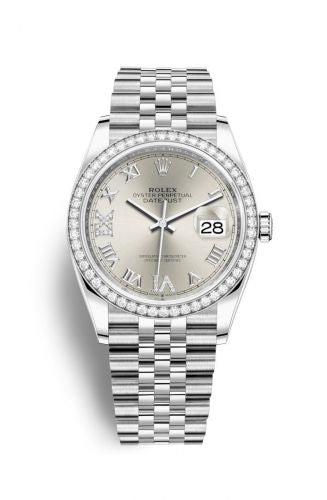 Remontoir à montres pour montre Rolex Datejust 36 Datejust 36 Stainless Steel / Diamond / Argent Roman-Diamonds / Jubilee
