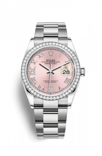 Remontoir à montres pour montre Rolex Datejust 36 Datejust 36 Stainless Steel / Diamond / Rose Roman-Diamonds / Oyster