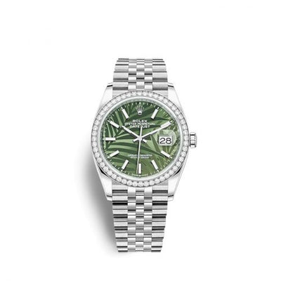 Remontoir à montres pour montre Rolex Datejust 36 Datejust 36 Stainless Steel / Diamond / Verte - Palm / Jubilee