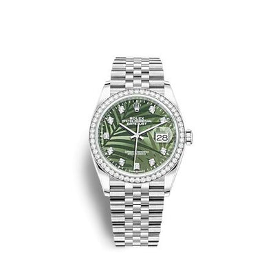 Remontoir à montres pour montre Rolex Datejust 36 Datejust 36 Stainless Steel - Diamond / Verte - Palm - Diamond / Jubilee