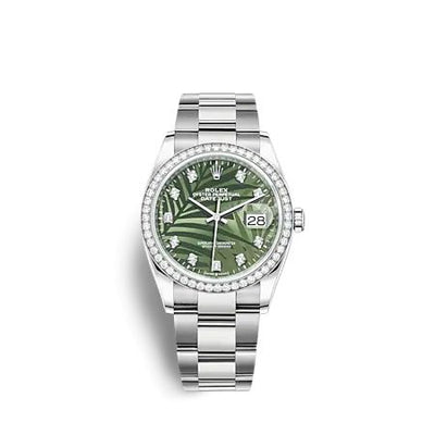 Remontoir à montres pour montre Rolex Datejust 36 Datejust 36 Stainless Steel - Diamond / Verte - Palm - Diamond / Oyster