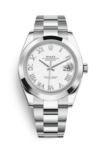 Remontoir à montres pour montre Rolex Datejust 41 Datejust 41 Stainless Steel Smooth / Oyster / Blanc Roman
