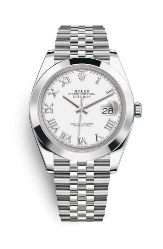 Remontoir à montres pour montre Rolex Datejust 41 Datejust 41 Stainless Steel Smooth / Jubilee / Blanc Roman