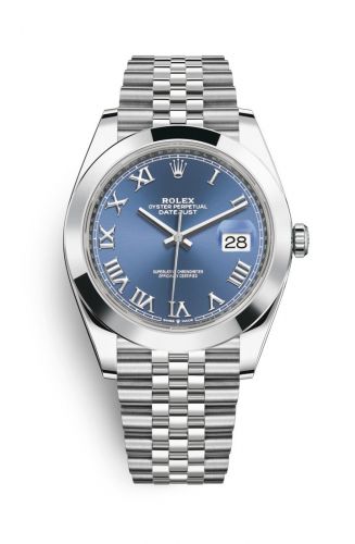 Remontoir à montres pour montre Rolex Datejust 41 Datejust 41 Stainless Steel Smooth / Jubilee / Bleu Roman