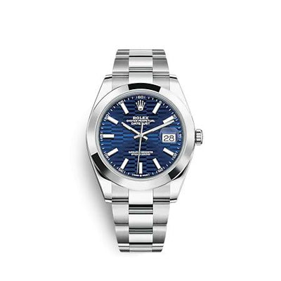 Remontoir à montres pour montre Rolex Datejust 41 Datejust 41 Stainless Steel Smooth / Oyster / Bleu- Fluted
