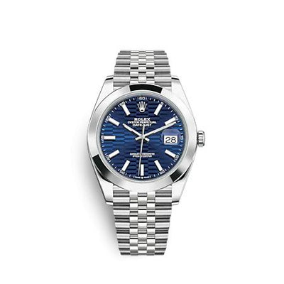 Remontoir à montres pour montre Rolex Datejust 41 Datejust 41 Stainless Steel Smooth / Jubilee / Bleu- Fluted
