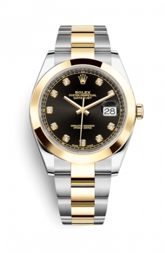 Remontoir à montres pour montre Rolex Datejust 41 Datejust 41 Rolesor Yellow Smooth / Oyster / Noire - Diamond