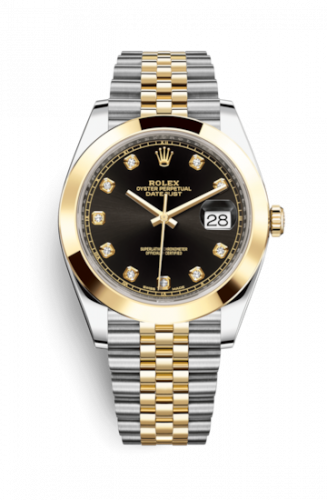 Remontoir à montres pour montre Rolex Datejust 41 Datejust 41 Rolesor Yellow Smooth / Jubilee / Noire - Diamond