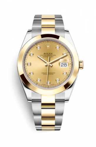 Remontoir à montres pour montre Rolex Datejust 41 Datejust 41 Rolesor Yellow Smooth / Oyster / Champagne - Diamond