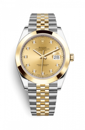 Remontoir à montres pour montre Rolex Datejust 41 Datejust 41 Rolesor Yellow Smooth / Jubilee / Champagne - Diamond