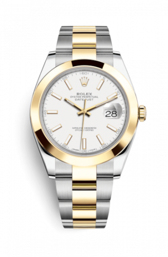 Remontoir à montres pour montre Rolex Datejust 41 Datejust 41 Rolesor Yellow Smooth / Oyster / Blanc