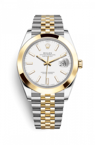 Remontoir à montres pour montre Rolex Datejust 41 Datejust 41 Rolesor Yellow Smooth / Jubilee / Blanc