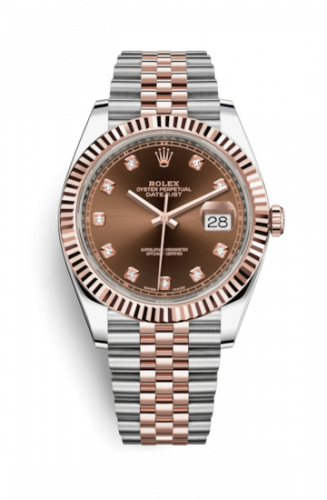 Remontoir à montres pour montre Rolex Datejust 41 Datejust 41 Rolesor Everose Fluted / Jubilee / Chocolate - Diamond