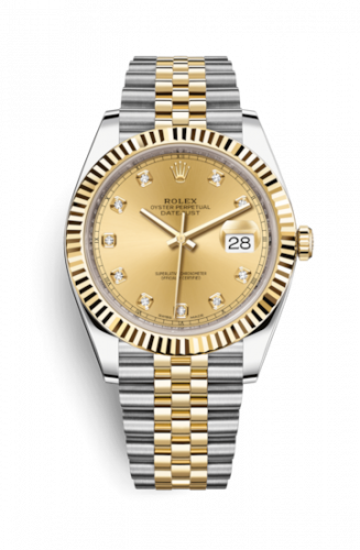 Remontoir à montres pour montre Rolex Datejust 41 Datejust 41 Rolesor Yellow Fluted / Jubilee / Champagne - Diamond