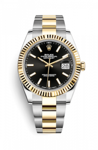 Remontoir à montres pour montre Rolex Datejust 41 Datejust 41 Rolesor Yellow Fluted / Oyster / Noire