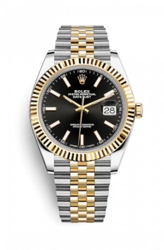 Remontoir à montres pour montre Rolex Datejust 41 Datejust 41 Rolesor Yellow Fluted / Jubilee / Noire