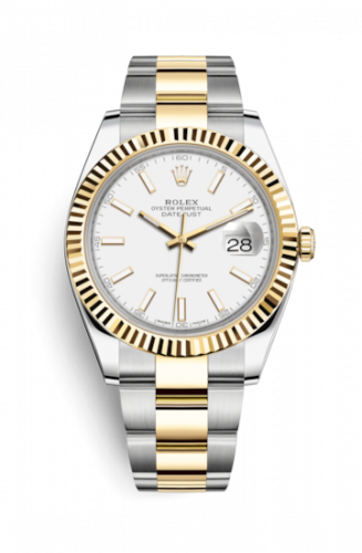 Remontoir à montres pour montre Rolex Datejust 41 Datejust 41 Rolesor Yellow Fluted / Oyster / Blanc