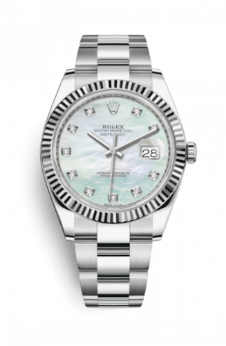 Remontoir à montres pour montre Rolex Datejust 41 Datejust 41 Stainless Steel Fluted / Oyster / MOP Diamond