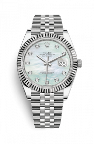 Remontoir à montres pour montre Rolex Datejust 41 Datejust 41 Stainless Steel Fluted / Jubilee / MOP Diamond