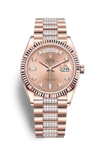 Remontoir à montres pour montre Rolex Day-Date 36 Day-Date 36 Everose Or / Fluted / Rose-Diamond / President-Diamond