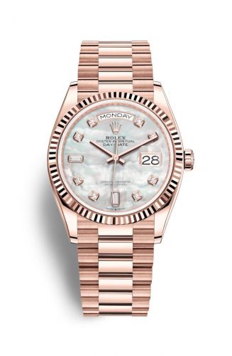 Remontoir à montres pour montre Rolex Day-Date 36 Day-Date 36 Everose Or / Fluted / MOP-Diamond / President