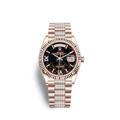 Remontoir à montres pour montre Rolex Day-Date 36 Day-Date 36 Everose Or / Fluted / Eisenkiesel / President-Diamond