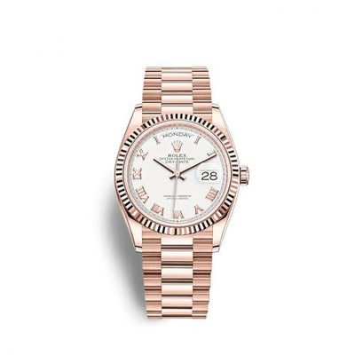 Remontoir à montres pour montre Rolex Day-Date 36 Day-Date 36 Everose Or / Fluted / Blanc - Roman / President