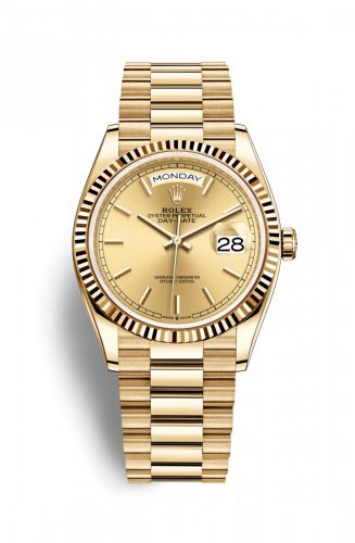 Remontoir à montres pour montre Rolex Day-Date 36 Day-Date 36 Yellow Or / Fluted / Champagne / President